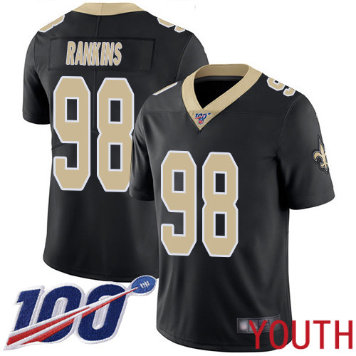 New Orleans Saints Limited Black Youth Sheldon Rankins Home Jersey NFL Football 98 100th Season Vapor Untouchable Jersey